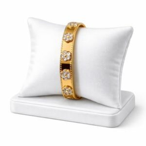 Bracelet Rigide Trèfles Dorés