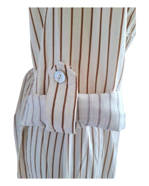 Robe Chemise à Rayures avec Ceinture – Image 7