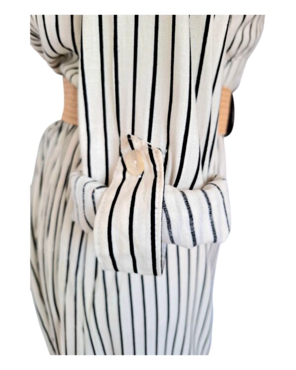 Robe Chemise à Rayures avec Ceinture – Image 6