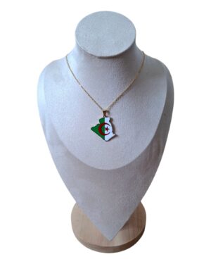 Collier avec pendentif Carte de l’Algérie – Acier inoxydable