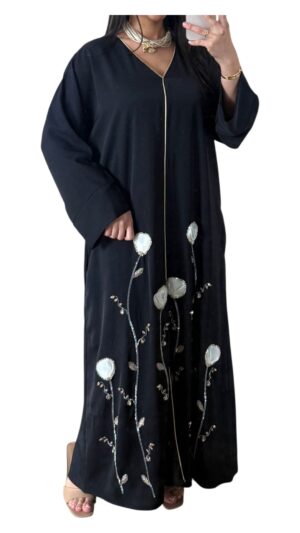 Abaya Élégante avec Strass – Raffinement et Éclat tout en Légèreté