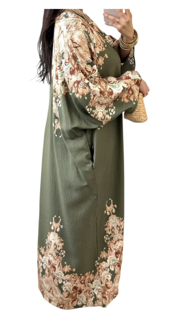 Robe d'Été Longue Marine à Motif Floral – Image 9