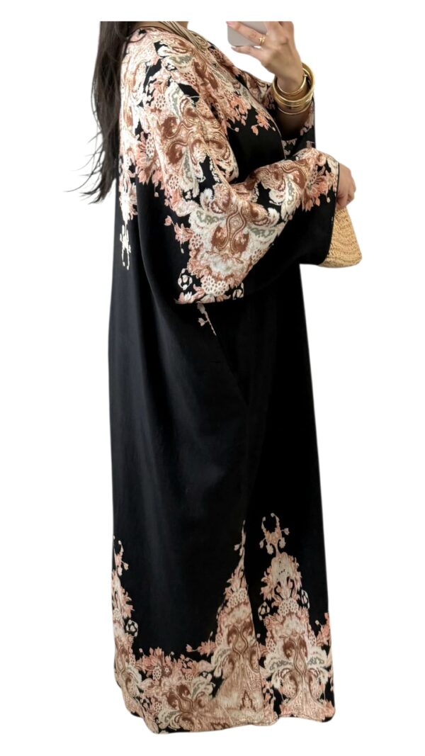 Robe d'Été Longue Marine à Motif Floral – Image 12