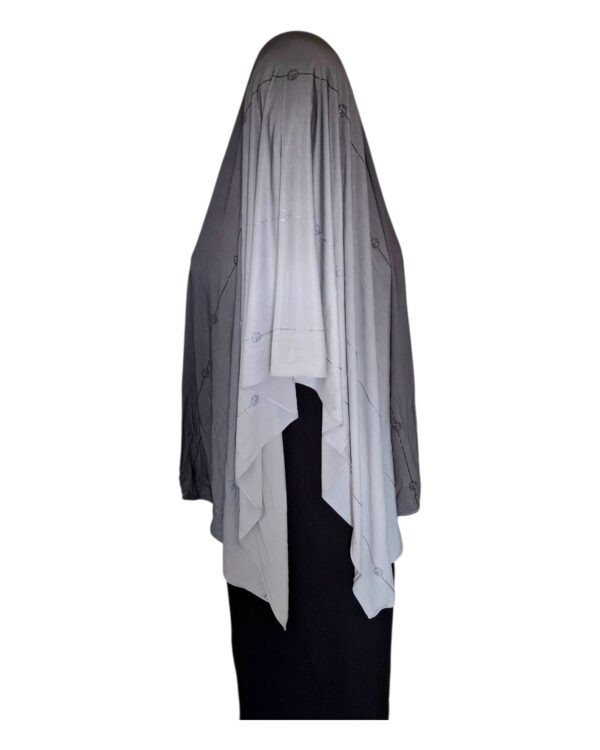Hijab Dégradé en Jersey Coton à Strass