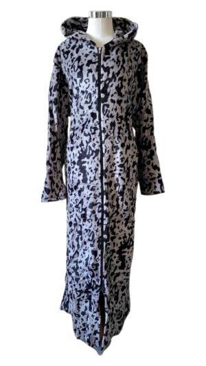 Robe longue en polaire  à capuche zippée