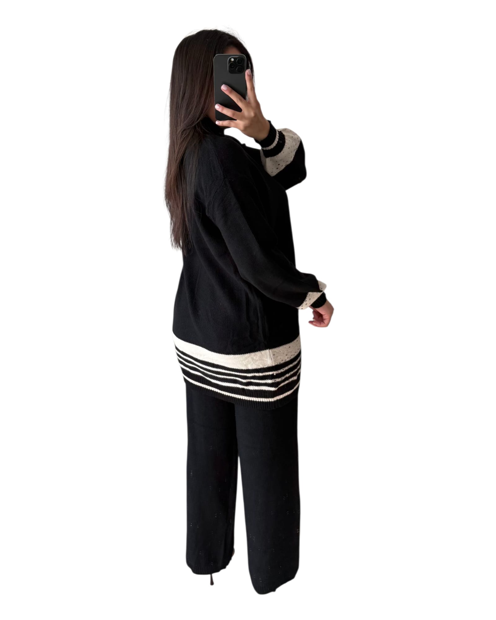 Ensemble tricot chic à bandes ajourées – Image 6