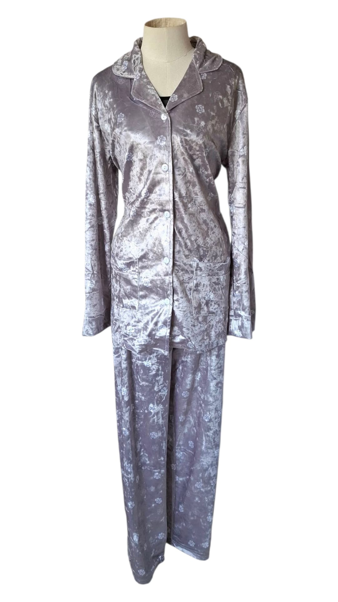 Pyjama en velours de haute qualité – Ensemble 2 pièces à motif fleuri 🌸 – Image 4