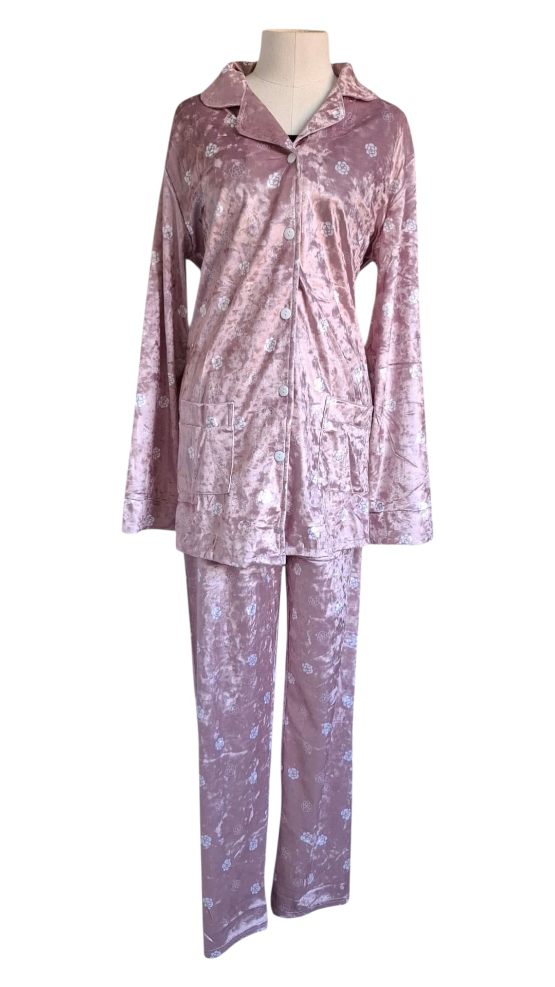 Pyjama en velours de haute qualité – Ensemble 2 pièces à motif fleuri 🌸 – Image 5