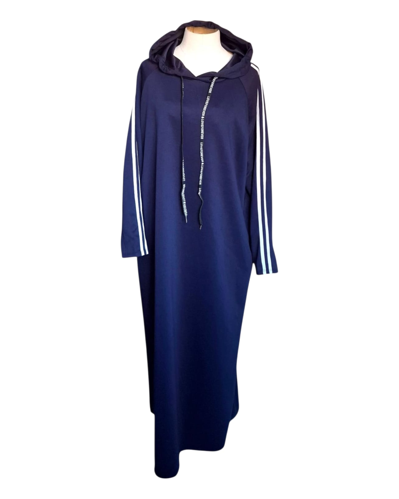 Robe longue sweat à capuche avec bandes – Image 4