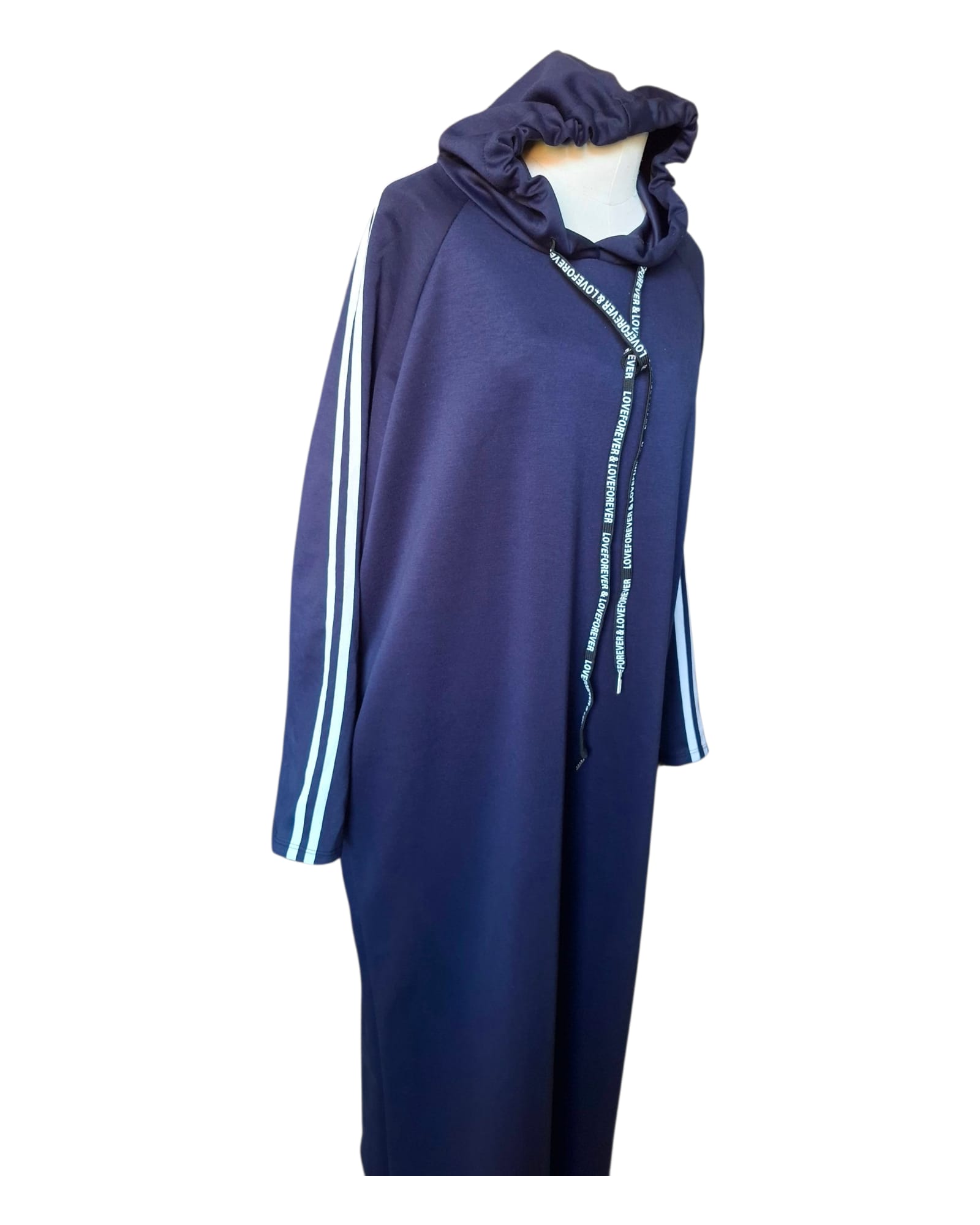 Robe longue sweat à capuche avec bandes – Image 5