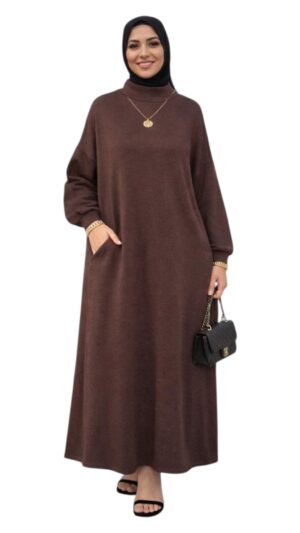 Robe Mastour longue ample à col montant