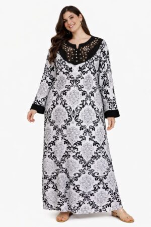 Robe longue imprimée en velours