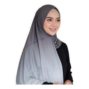 Hijab Dégradé en Jersey Coton à Strass
