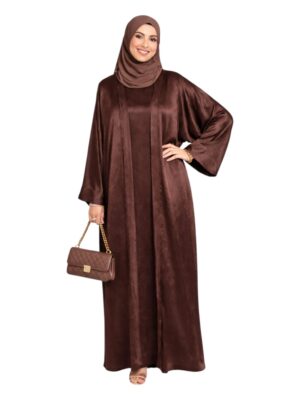 Ensemble Robe Satinée et Kimono – Taille Unique 🌙✨