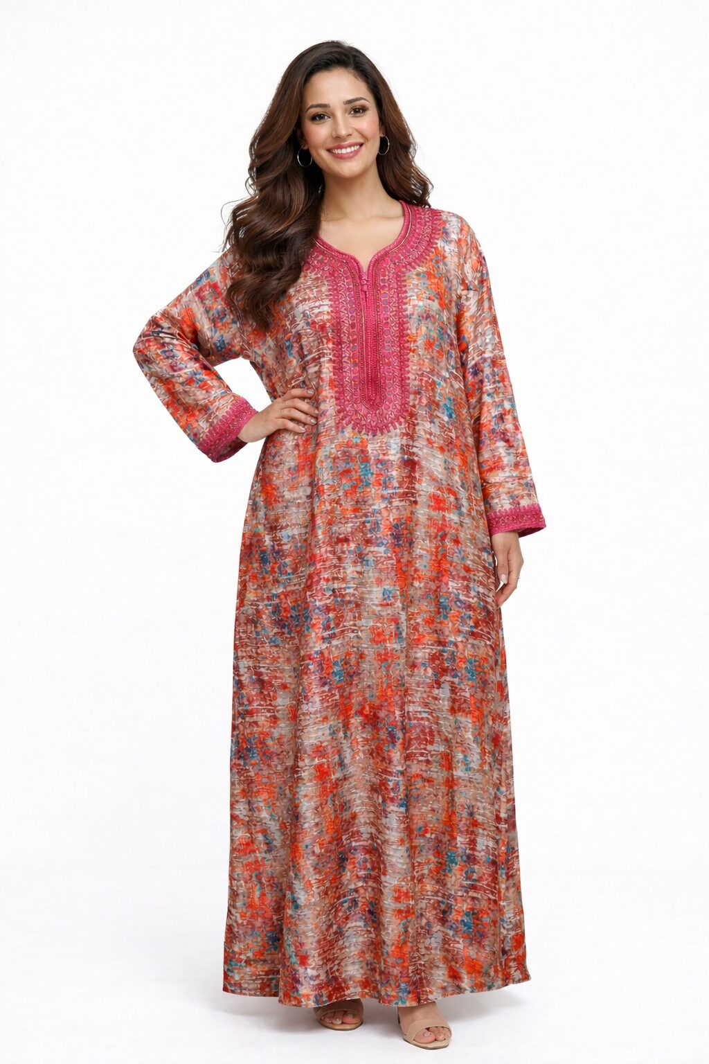 Caftan imprimée style marocaine