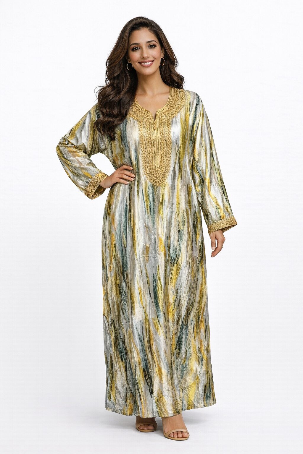 Caftan imprimée style marocaine