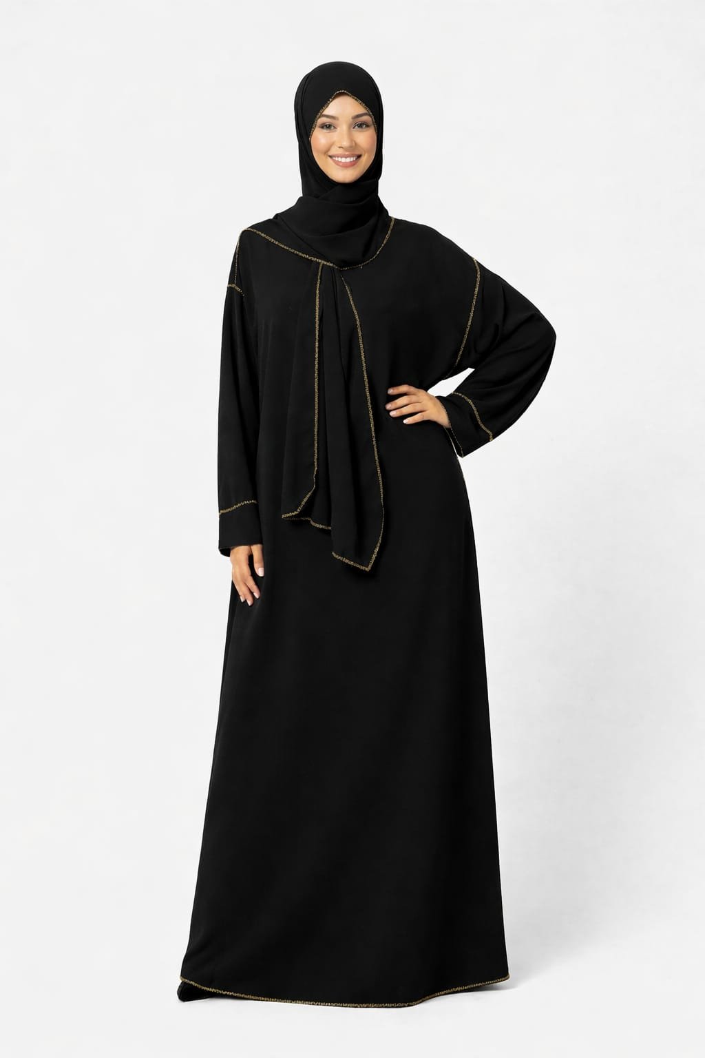 ✨ Abaya avec voile intégré – Élégance & praticité ✨