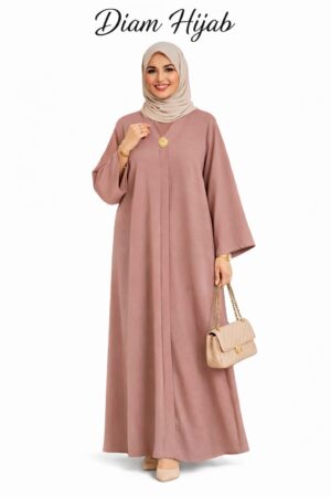 Robe Longue Col  V – Bouton Doré Fleur Fantasy