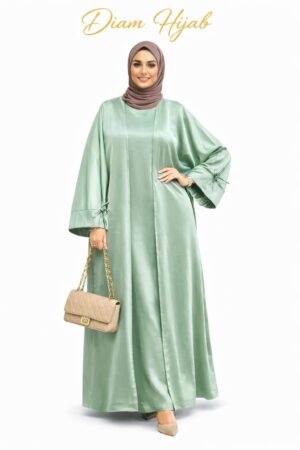 Ensemble Aïd – Robe sans manches et Kimono Satiné Brillant