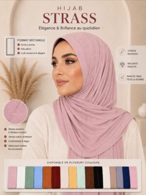 Hijab Jersey Coton Premium à Strass Assortis